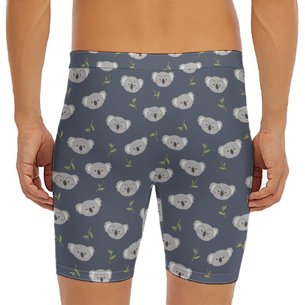 Koala Bear Pattern Print Men's Long Boxer Briefs