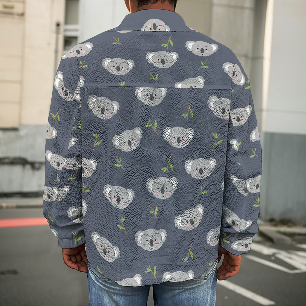 Koala Bear Pattern Print Men's Shirt Jacket