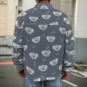 Koala Bear Pattern Print Men's Shirt Jacket