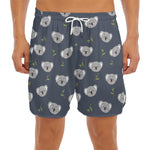 Koala Bear Pattern Print Men's Split Running Shorts