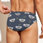 Koala Bear Pattern Print Men's Swim Briefs