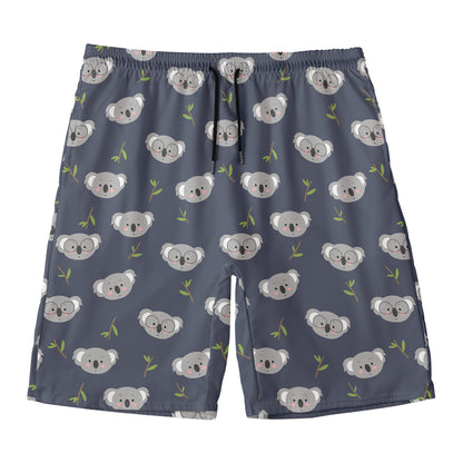 Koala Bear Pattern Print Men's Swim Trunks