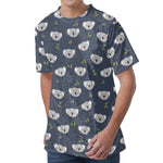 Koala Bear Pattern Print Men's Velvet T-Shirt