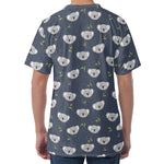Koala Bear Pattern Print Men's Velvet T-Shirt