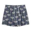 Koala Bear Pattern Print Mesh Shorts