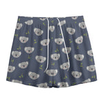 Koala Bear Pattern Print Mesh Shorts