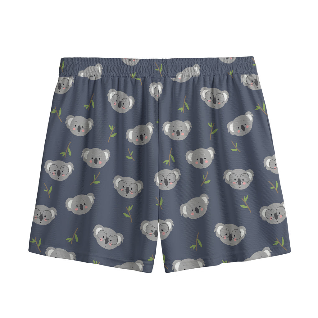 Koala Bear Pattern Print Mesh Shorts