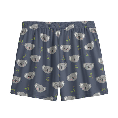 Koala Bear Pattern Print Mesh Shorts