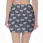 Koala Bear Pattern Print Pencil Mini Skirt