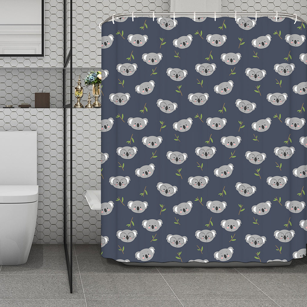 Koala Bear Pattern Print Polyester Shower Curtain