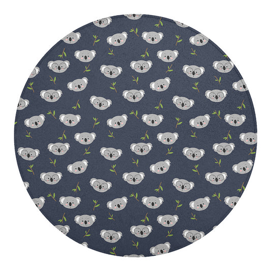 Koala Bear Pattern Print Round Blanket