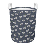 Koala Bear Pattern Print Round Laundry Basket