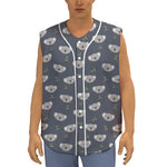 Koala Bear Pattern Print Sleeveless Baseball Jersey