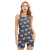 Koala Bear Pattern Print Sleeveless One Piece Swimsuit