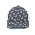 Koala Bear Pattern Print White Mesh Trucker Hat