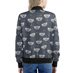 Koala Bear Pattern Print Women's Bomber Jacket