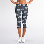 Koala Bear Pattern Print Women's Capri Leggings