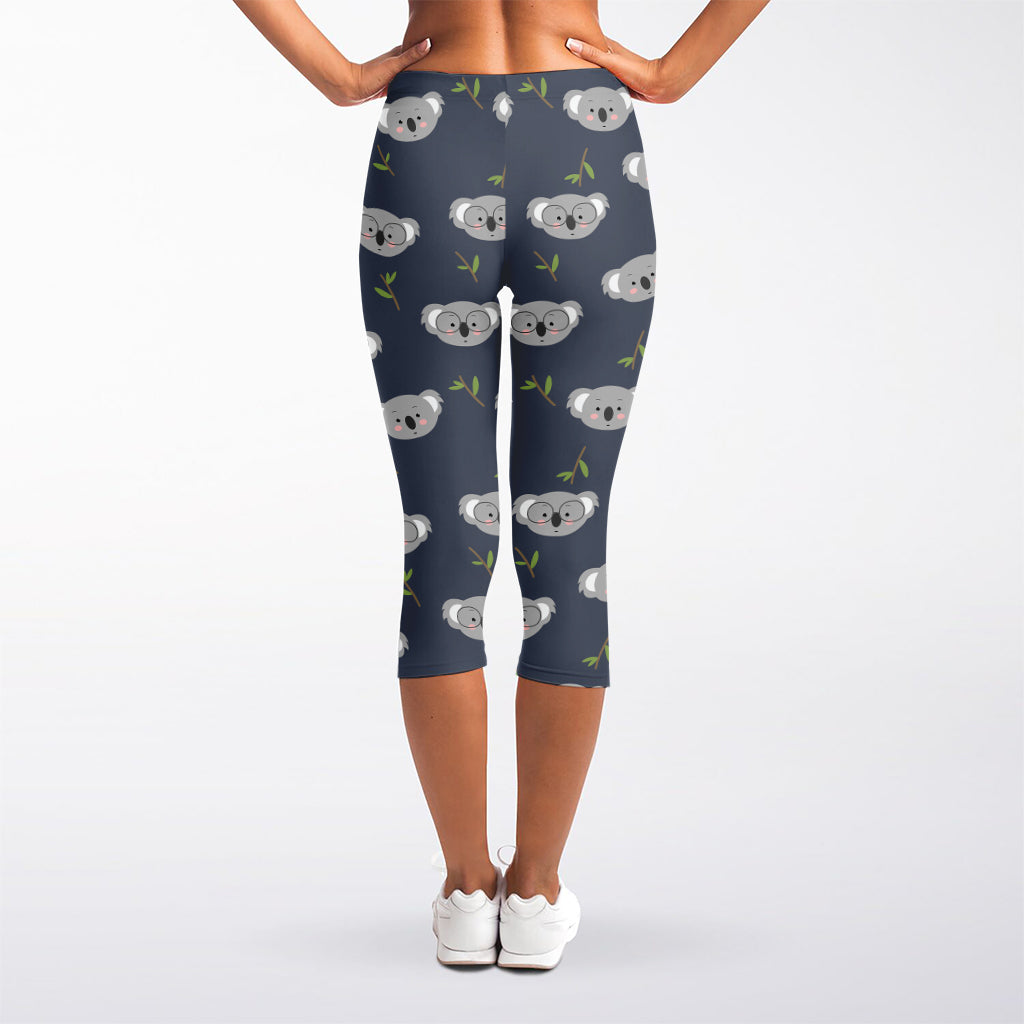 Koala Bear Pattern Print Women's Capri Leggings