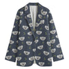 Koala Bear Pattern Print Women's Cotton Blazer