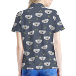 Koala Bear Pattern Print Women's Polo Shirt