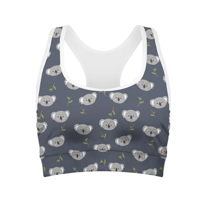 Koala Bear Pattern Print Women's Sports Bra