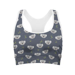 Koala Bear Pattern Print Women's Sports Bra