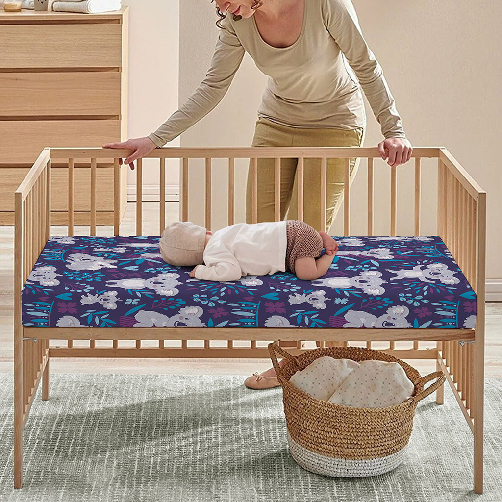 Koala Forest Pattern Print Baby Crib Sheet