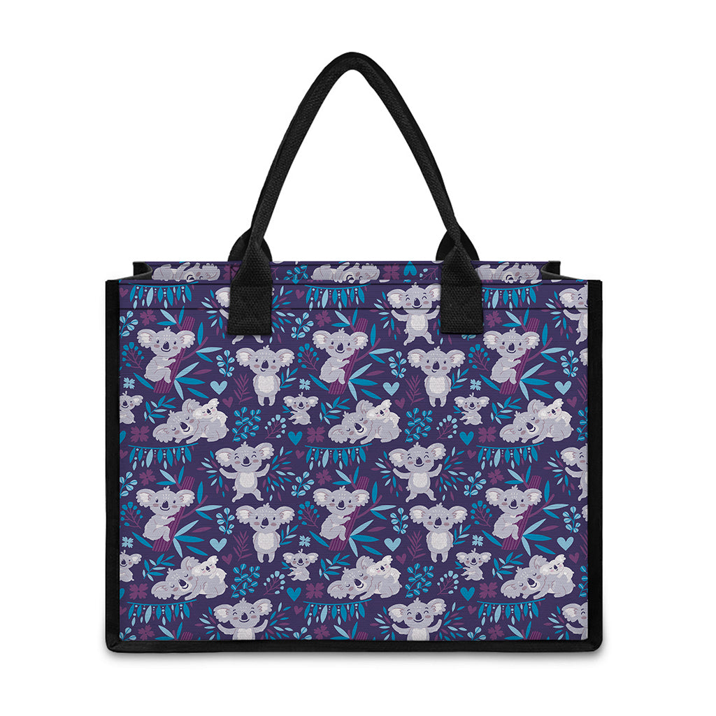 Koala Forest Pattern Print Canvas Tote Bag