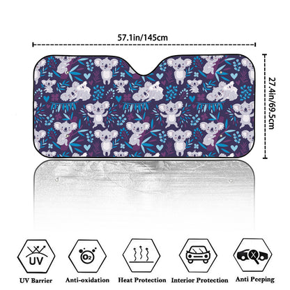 Koala Forest Pattern Print Car Windshield Sun Shade