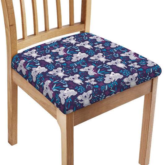 Koala Forest Pattern Print Chair Cushion Cover