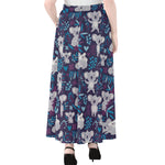 Koala Forest Pattern Print Chiffon Maxi Skirt