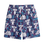 Koala Forest Pattern Print Cotton Shorts