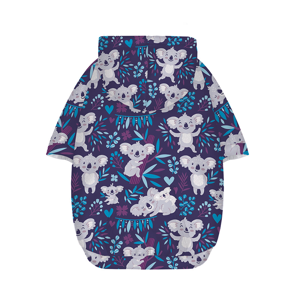 Koala Forest Pattern Print Dog Zip Up Hoodie