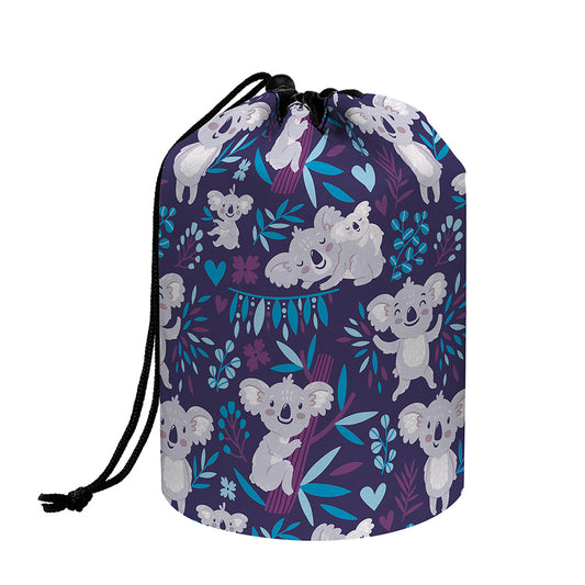 Koala Forest Pattern Print Drawstring Makeup Bag