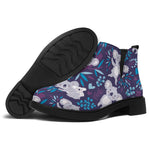 Koala Forest Pattern Print Flat Ankle Boots