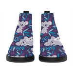 Koala Forest Pattern Print Flat Ankle Boots