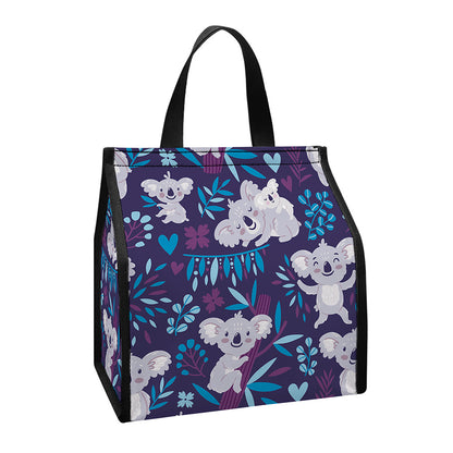 Koala Forest Pattern Print Insulated Lunch Tote