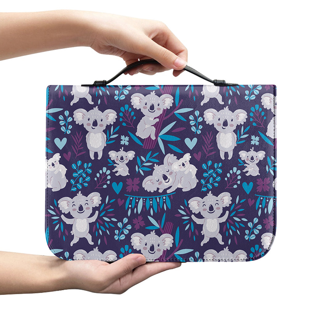 Koala Forest Pattern Print Leather Bible Cover