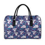 Koala Forest Pattern Print Leather Duffle Bag