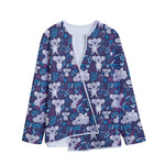 Koala Forest Pattern Print Long Sleeve Short Coat