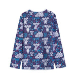 Koala Forest Pattern Print Long Sleeve Short Coat