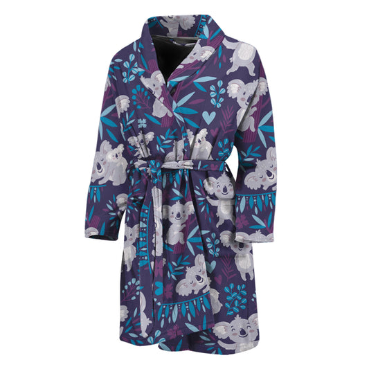 Koala Forest Pattern Print Men's Bathrobe