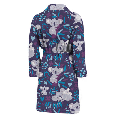 Koala Forest Pattern Print Men's Bathrobe