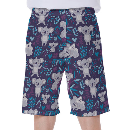 Koala Forest Pattern Print Men's Beach Shorts