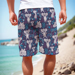 Koala Forest Pattern Print Men's Cargo Shorts