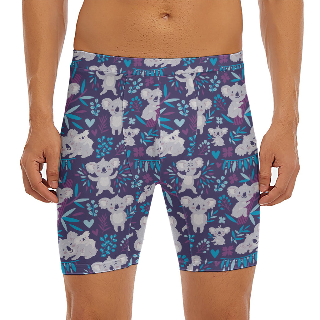 Koala Forest Pattern Print Men's Long Boxer Briefs