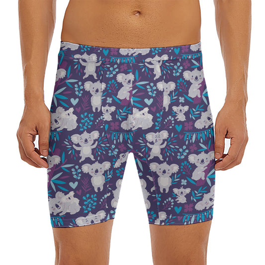 Koala Forest Pattern Print Men's Long Boxer Briefs