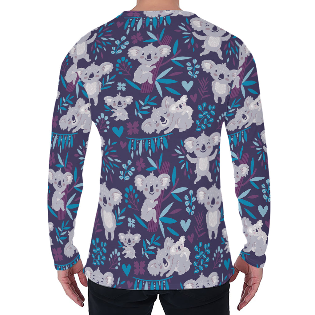 Koala Forest Pattern Print Men's Long Sleeve T-Shirt