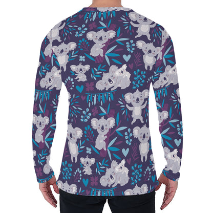 Koala Forest Pattern Print Men's Long Sleeve T-Shirt