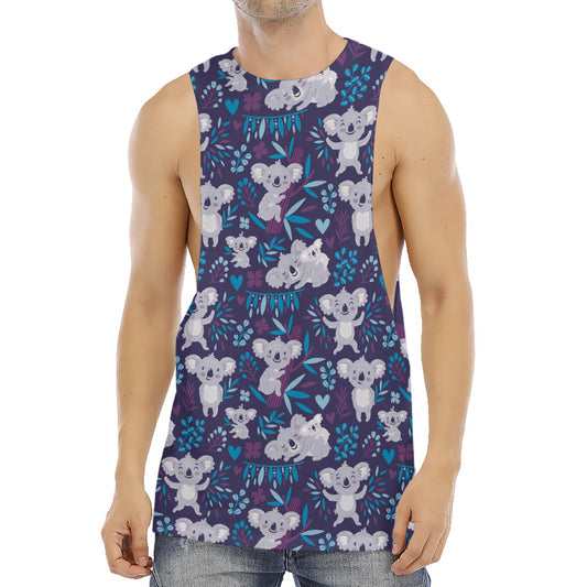 Koala Forest Pattern Print Men's Muscle Tank Top